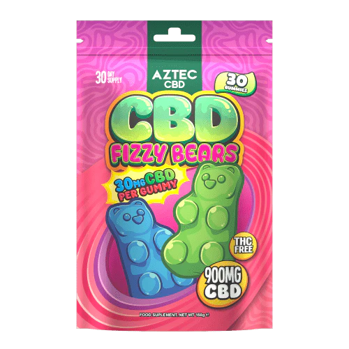 Aztec CBD Gummies Fizzy Bears 900mg