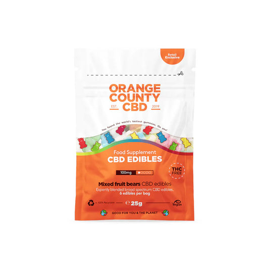 CBD Gummies Mixed Fruit Bears Orange County Grab Bags 100mg