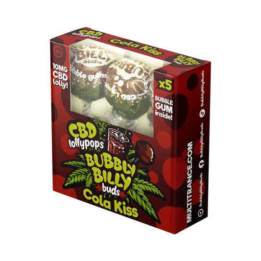 Bubbly Billy Buds CBD Cola Kiss Lollypops 10mg each