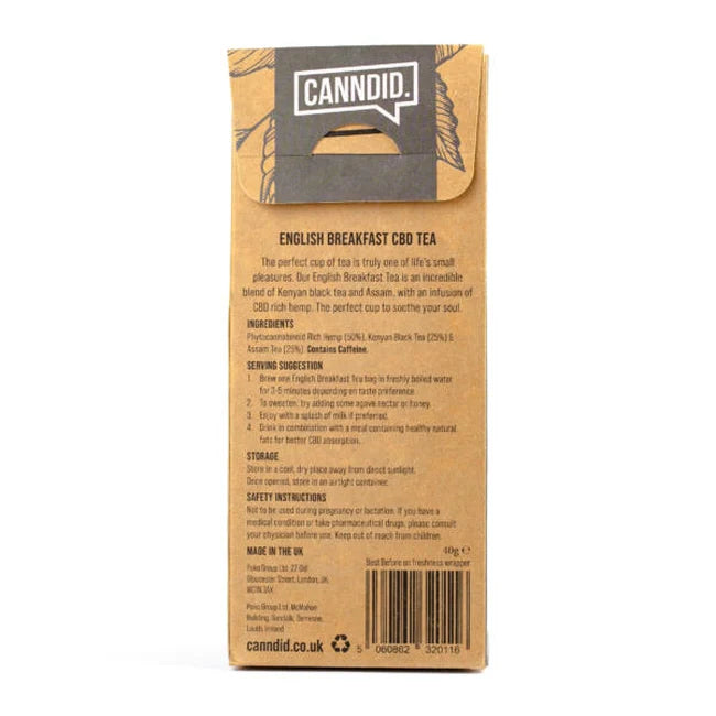 CANNDID. TIME TO WAKE UP ENGLISH BREAKFAST CBD TEA 15MG