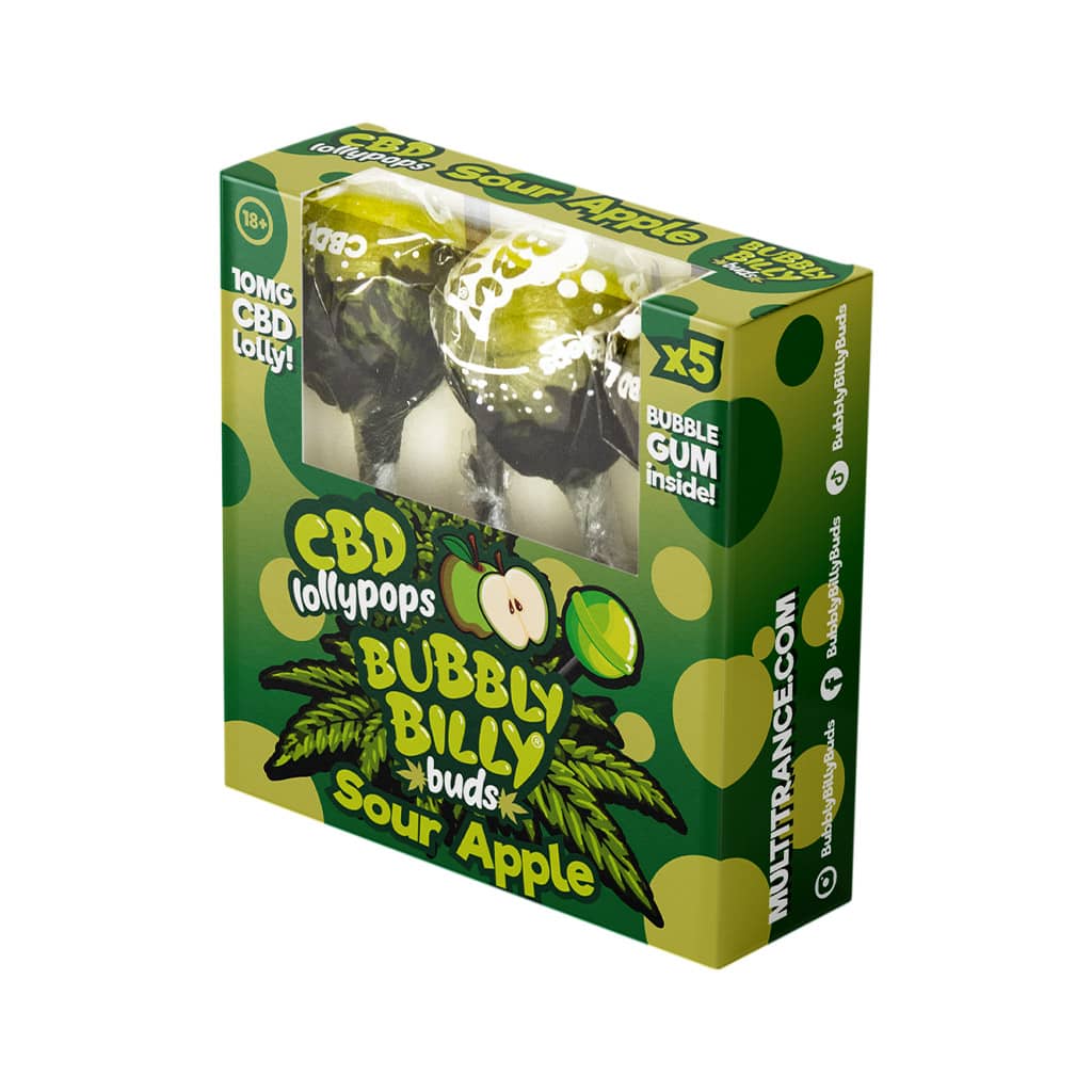 Bubbly Billy Buds CBD Sour Apple Lollipop 10mg