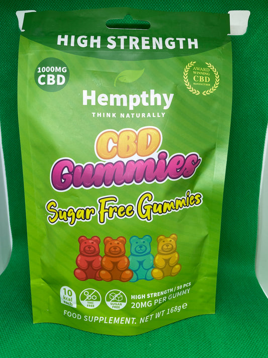 CBD Gummies Sugar Free Hempthy 1000mg